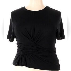 Alfani New w/Tag Black Short-Sleeve Top w/Tie Waist